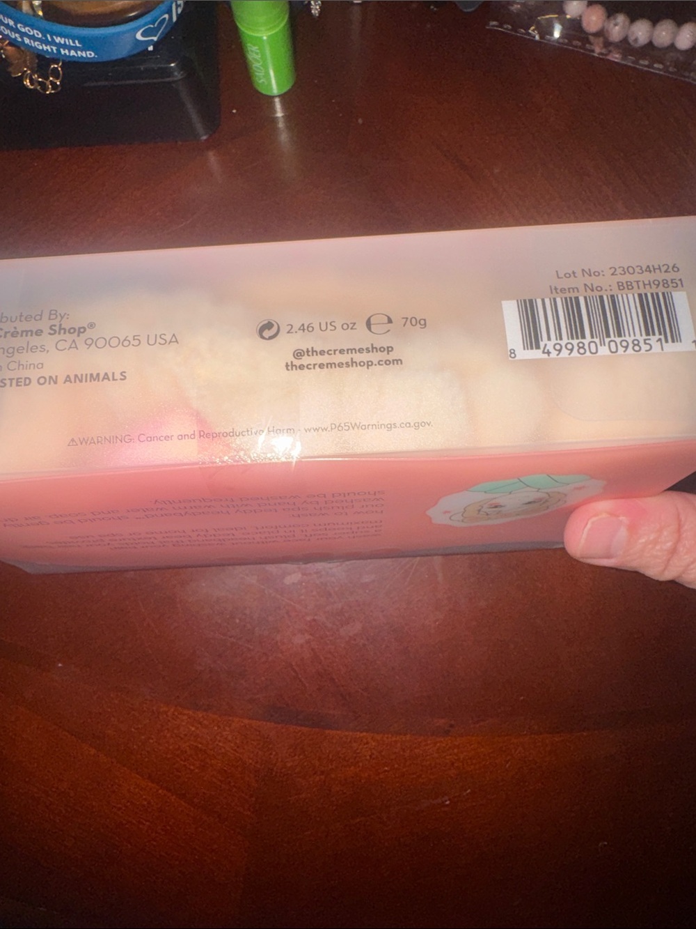 Plush Pink Teddy Spa Headband - Milk Tea Cloud - Picture 4 of 5